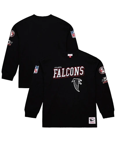 Mitchell & Ness Men's Black Atlanta Falcons Training Camp Vintage Logos Long Sleeve T-Shirt