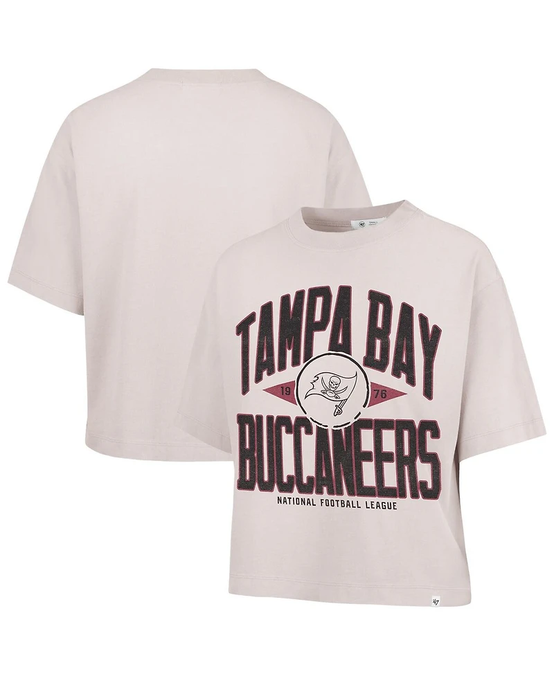 '47 Brand Women's Natural Tampa Bay Buccaneers Cropped Windthrow Ravine T-Shirt