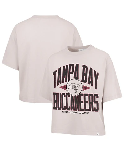 '47 Brand Women's Natural Tampa Bay Buccaneers Cropped Windthrow Ravine T-Shirt