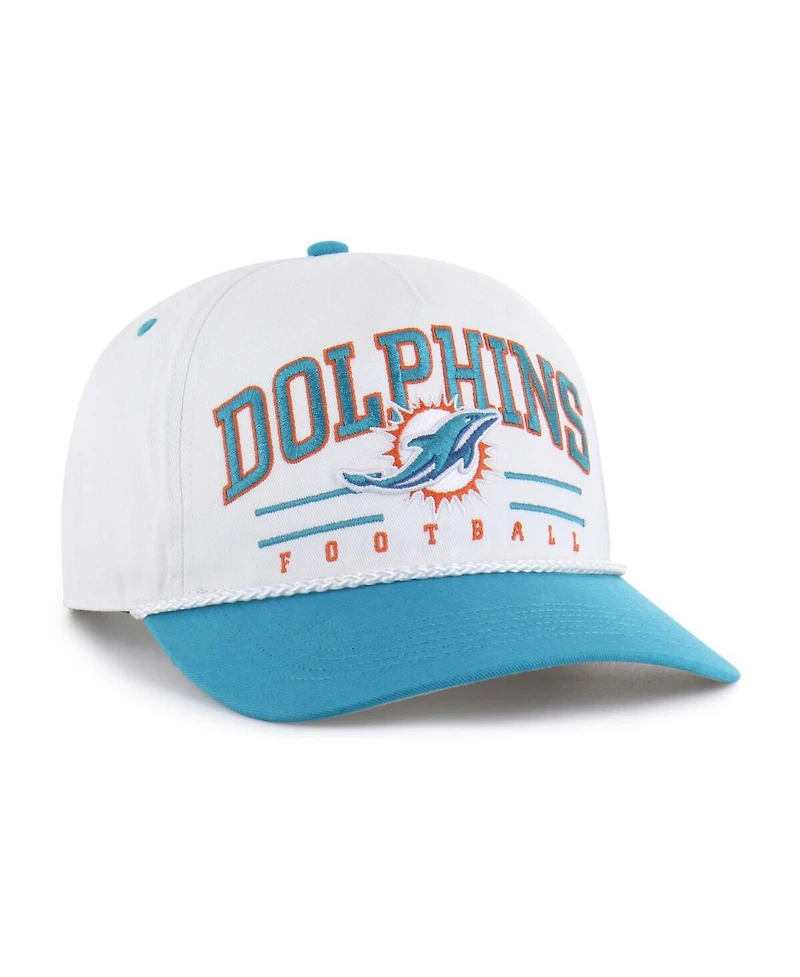 '47 Brand Men's White/Aqua Miami Dolphins Roscoe Two-Toned Hitch Adjustable Hat