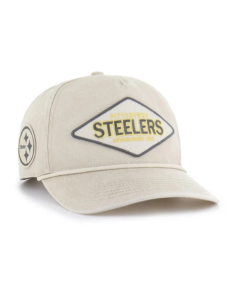 '47 Brand Men's Khaki Pittsburgh Steelers Cairn Hitch Adjustable Hat