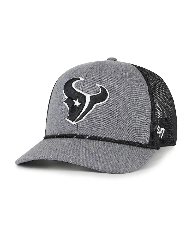 '47 Brand Men's Heather Charcoal Houston Texans Carbon Rope Trucker Adjustable Hat