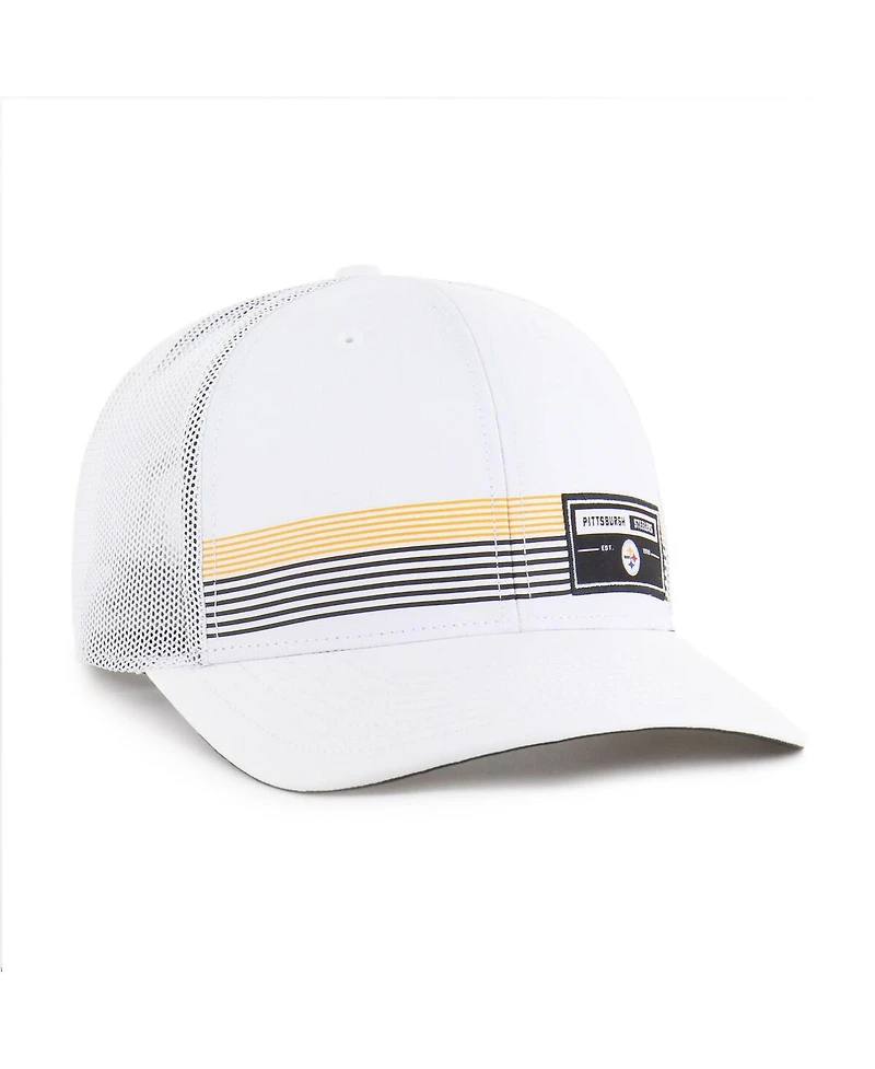 '47 Brand Men's White Pittsburgh Steelers Rangefinder Trucker Adjustable Hat