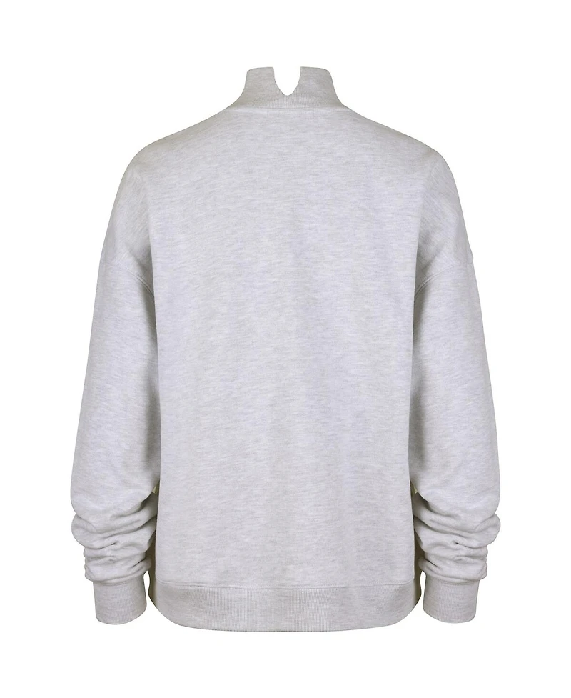 '47 Brand Women's Heather Gray Miami Dolphins Vantage Mock Neck Pullover Sweatshirt