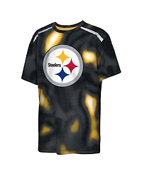 Outerstuff Big Boys and Girls Black Pittsburgh Steelers End Zone Dri-Tek T-Shirt