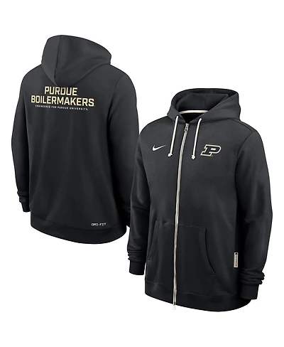 Nike Men's Black Purdue Boilermakers 2025 Sideline Performance Full-Zip Hoodie