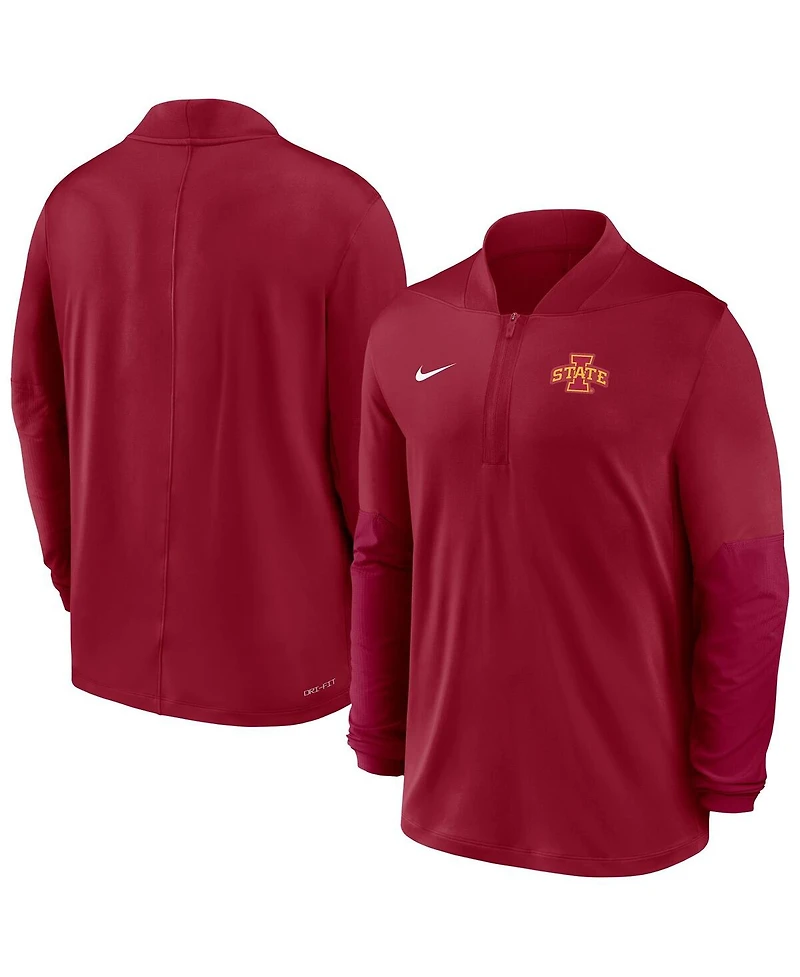 Nike Men's Cardinal Iowa State Cyclones Dri-fit Half-Zip Pullover Sweatshirt