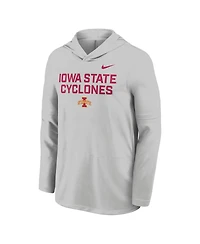 Nike Men's Gray Iowa State Cyclones 2025 Sideline Dri-fit Long Sleeve Hoodie T-Shirt