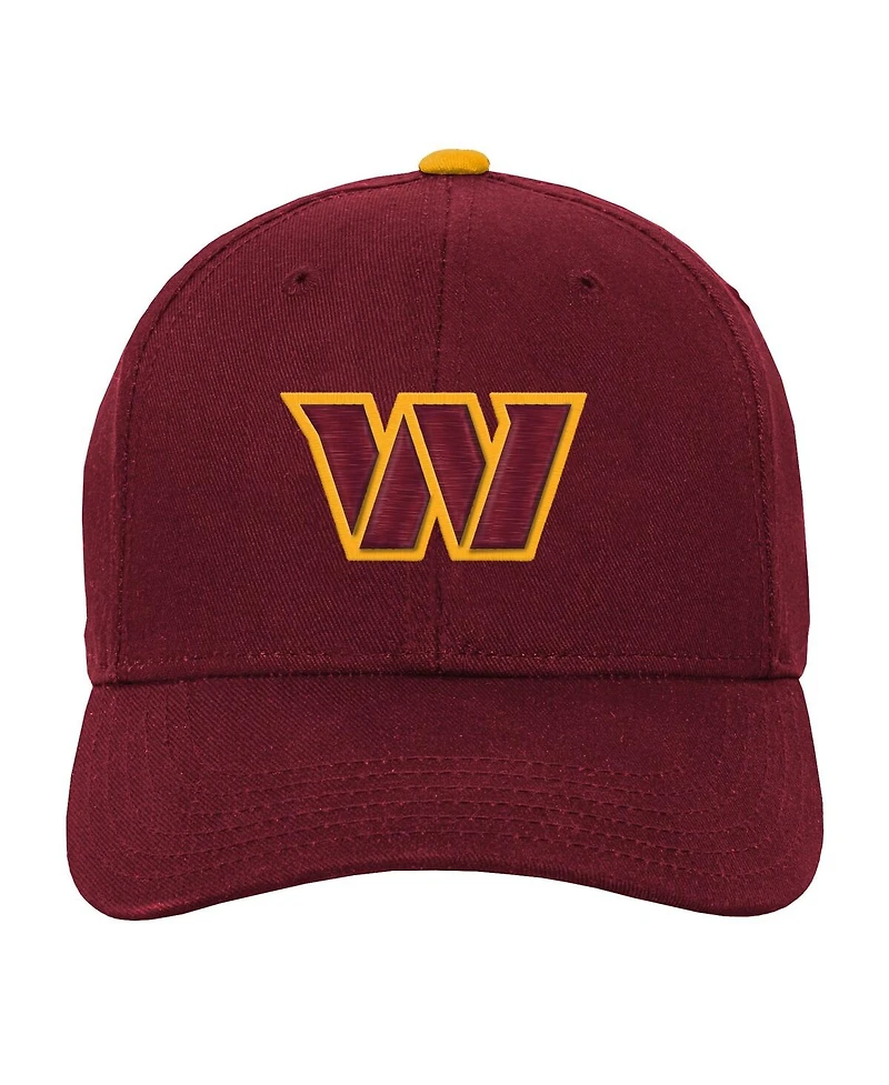 Outerstuff Big Boys and Girls Burgundy Washington Commanders Team Pre-Curved Adjustable Hat