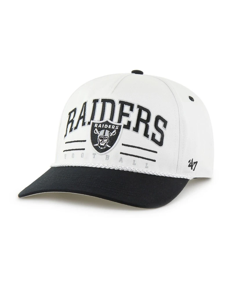 '47 Brand Men's White/Black Las Vegas Raiders Roscoe Two-Toned Hitch Adjustable Hat