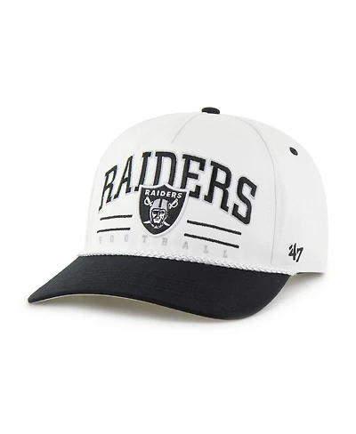 '47 Brand Men's White/Black Las Vegas Raiders Roscoe Two-Toned Hitch Adjustable Hat