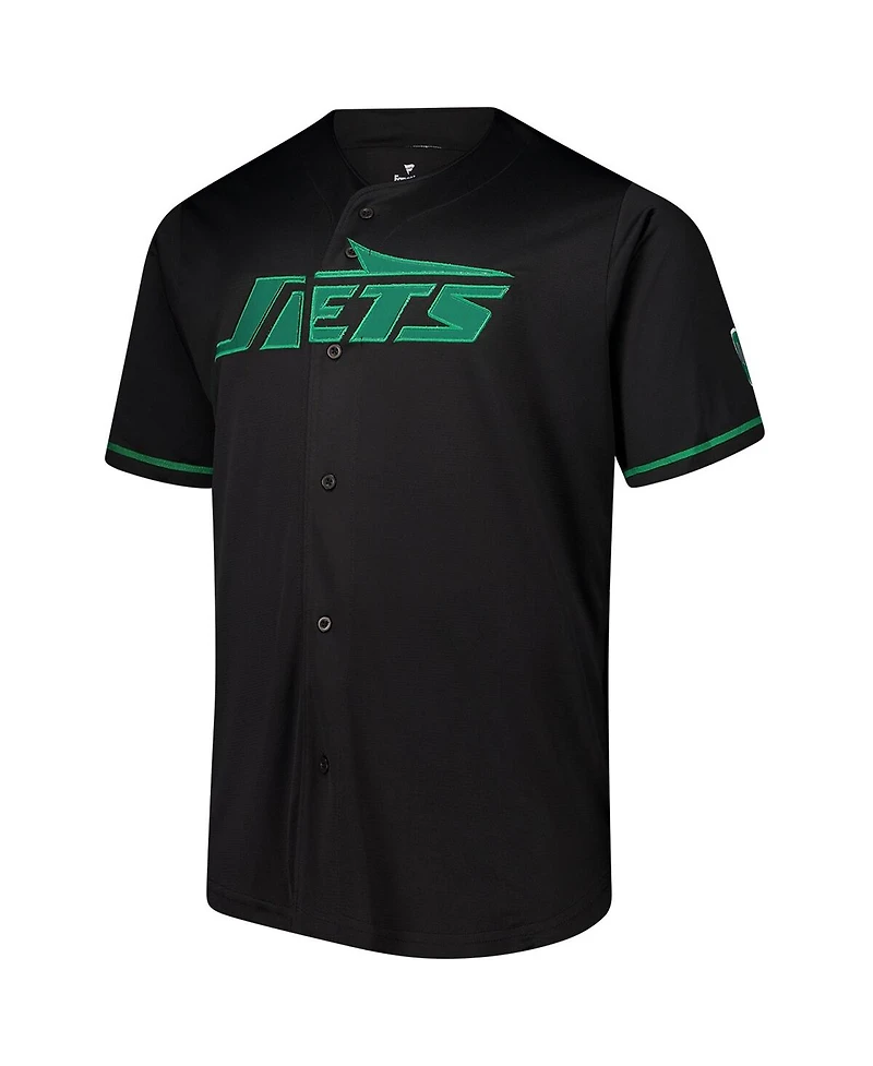 Fanatics Men's Black New York Jets Pop Full-Button Shirt