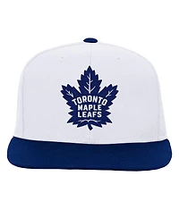 Mitchell & Ness Big Boys and Girls White/Blue Toronto Maple Leaf's Core Team Two-Tone Snapback Hat