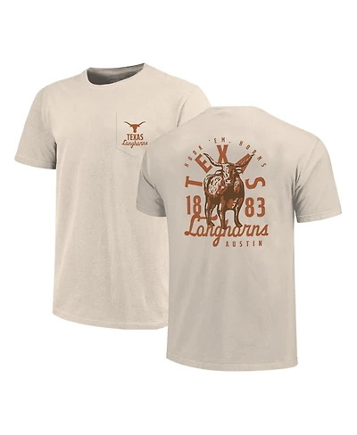 Image One Men's Cream Texas Longhorns Big Tall Mascot Overlay Essential Pocket T-Shirt