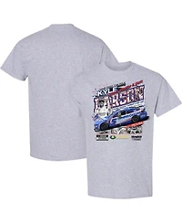 Checkered Flag Sports Men's Heather Gray Kyle Larson 2025 AdventHealth 400 Race Winner T-Shirt