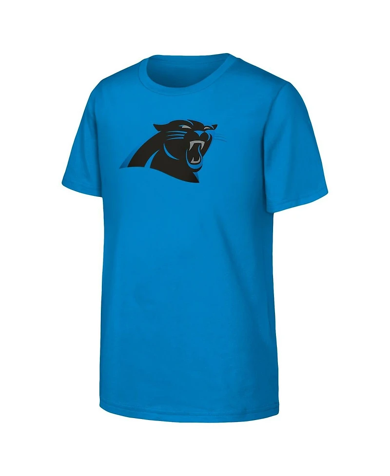 Outerstuff Big Boys and Girls Blue Carolina Panthers Primary Logo T-Shirt
