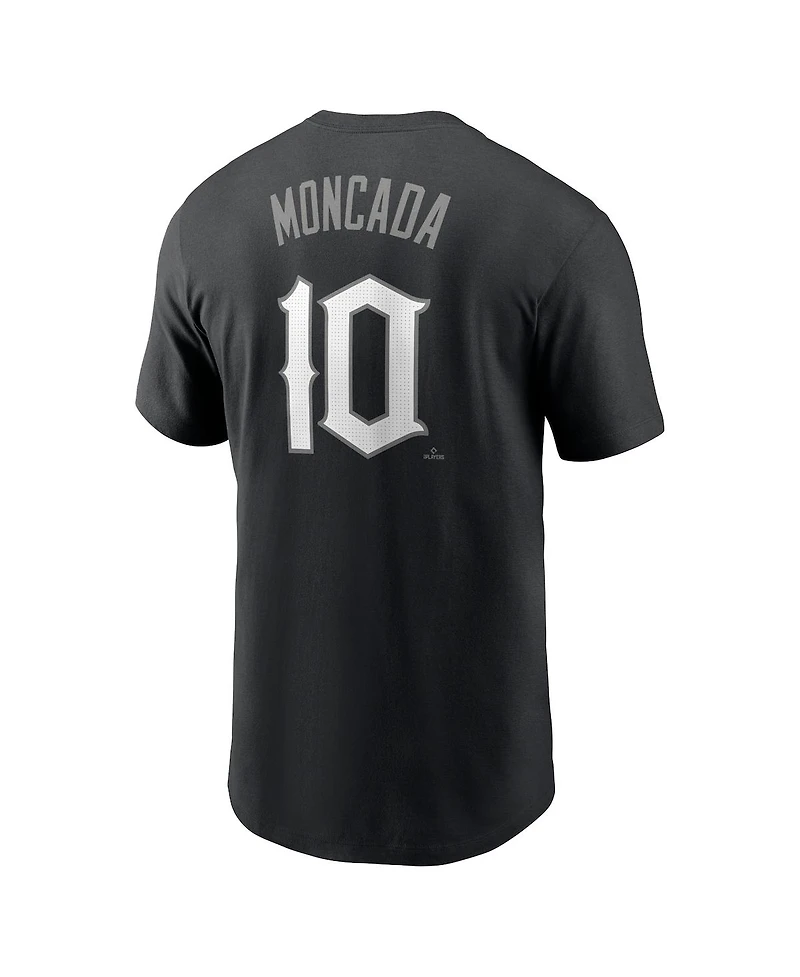 Nike Men's Yoan Moncada Black Chicago White Sox City Connect Fuse Name Number T-Shirt