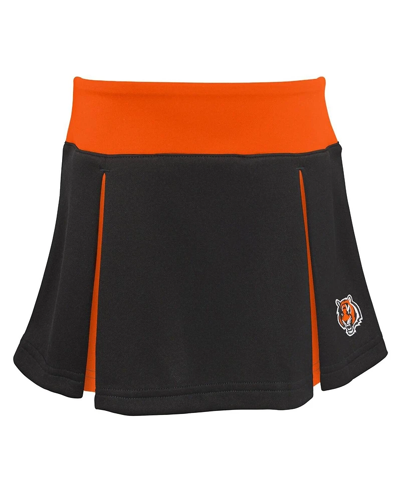 Outerstuff Girls Preschool 2-Piece Black Cincinnati Bengals Spirit Cheerleader Set with Bloomers
