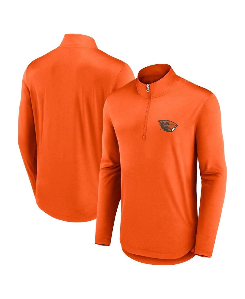Fanatics Men's Orange Oregon State Beavers Quarterback Mock Neck Quarter-Zip Sweatshirt