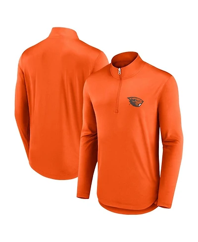 Fanatics Men's Orange Oregon State Beavers Quarterback Mock Neck Quarter-Zip Sweatshirt
