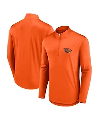 Fanatics Men's Orange Oregon State Beavers Quarterback Mock Neck Quarter-Zip Sweatshirt