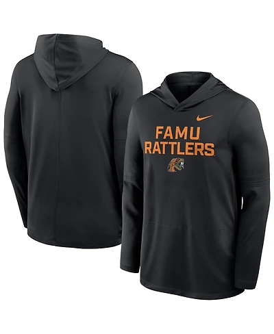 Nike Men's Black Florida A M Rattlers Sideline Dri-fit Lightweight Sweatshirt