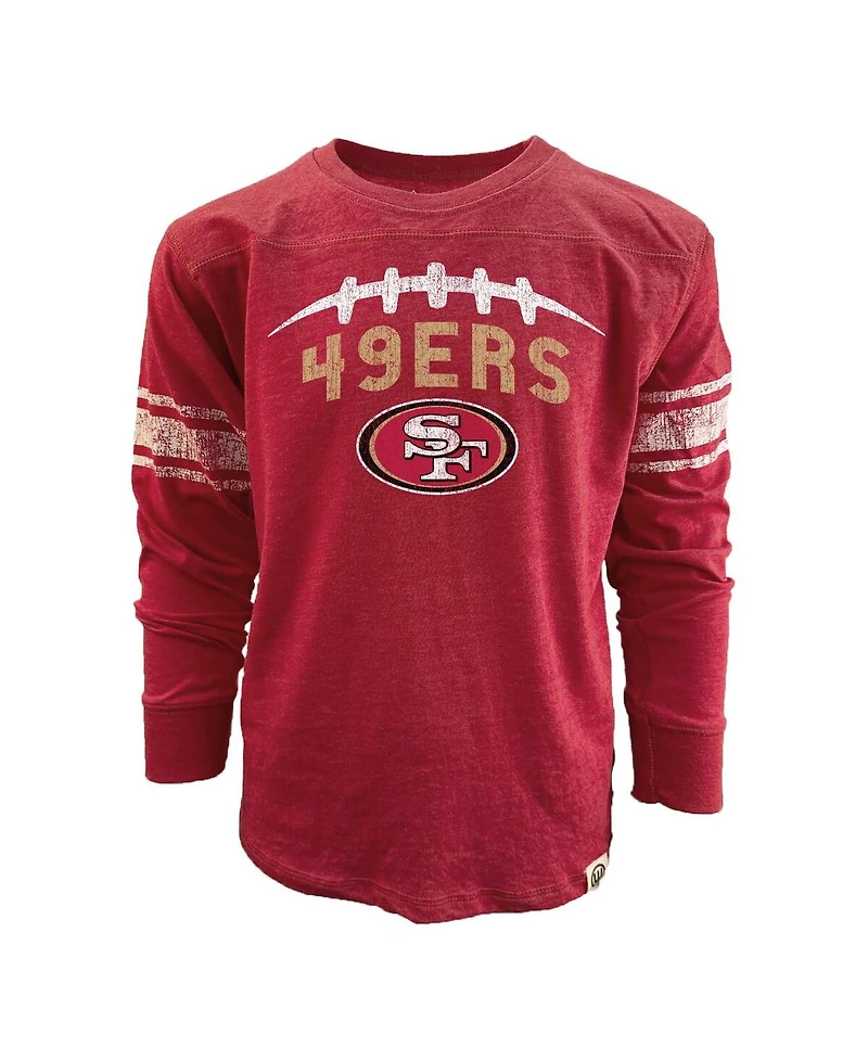 Wes & Willy Big Boys and Girls Scarlet San Francisco 49ers Football Long Sleeve T-Shirt