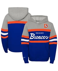Mitchell & Ness Big Boys and Girls Royal Denver Broncos Throwback Head Coach Pullover Hoodie