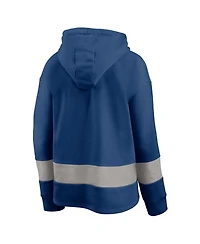 Fanatics Women's Royal/Gray Indianapolis Colts Huddle Up Fundamental Fleece Color Block Pullover Hoodie