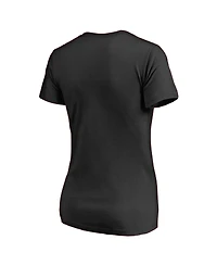 Fanatics Mto Label Women's Black Chicago Blackhawks Splatter Logo V-Neck T-Shirt