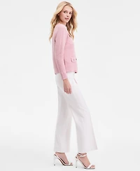 Anne Klein Women's Mid-Rise Wide-Leg Pull-On Pants