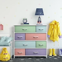 Sorbus Dresser with 8 Drawers - Storage Chest Organizer Steel Frame, Wood Top, Handles, Fabric Bins