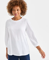 Style & Co Petite Crewneck Sequin Detail Sweatshirt, Macy's Exclusive