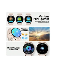 Ruxing Smart Smart Watches For Women With Earbuds (Call Receive/Music Playback) IP67 100+ Sports Modes Health Monitor Message Notification Weather For