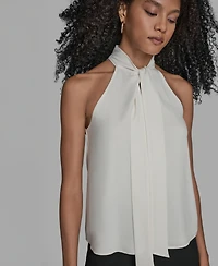 Bcbg Women's Sleeveless Tie Neck Blouse