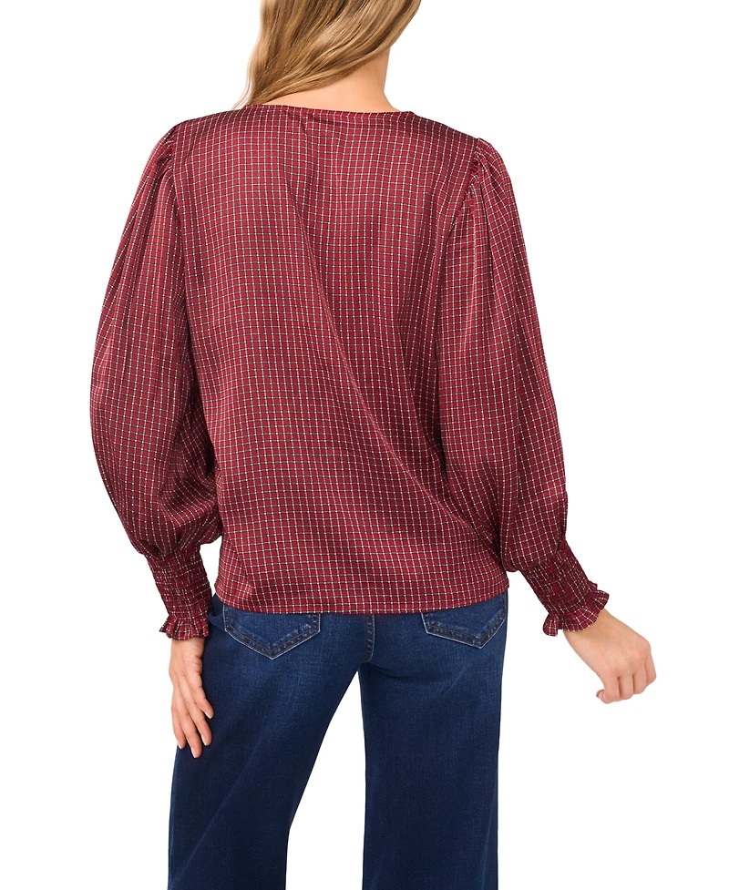 CeCe Women's Long Sleeve V-Neck Top