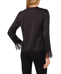 CeCe Women's Long Sleeve Button Down Blouse