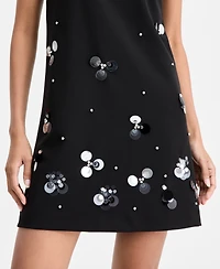 On 34th Women's Paillette Embellished Mock Neck Shift Dress, Macy's Exclusive