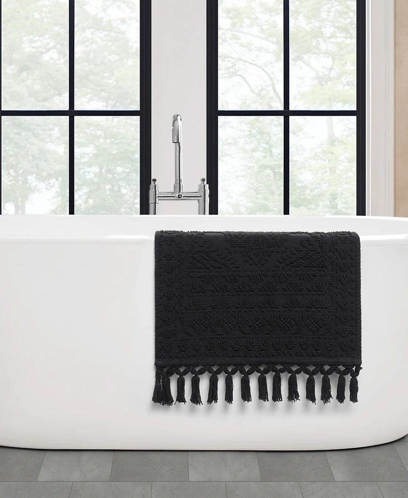 French Connection Nellore Fringe Cotton 20" x 38" Bath Rug