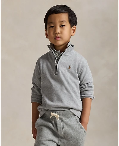 Polo Ralph Lauren Toddler and Little Boys Cotton Interlock Quarter-Zip Pullover shirt