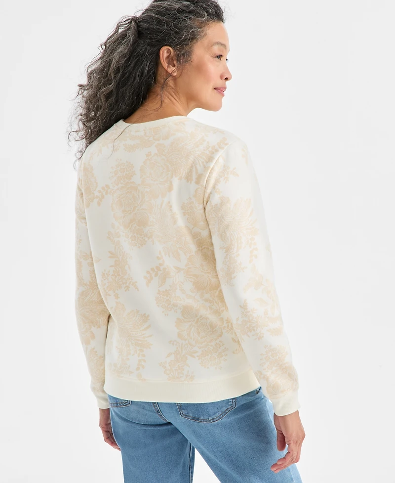 Style & Co Women's Printed Crewneck Sweatshirt, Macy's Exclusive