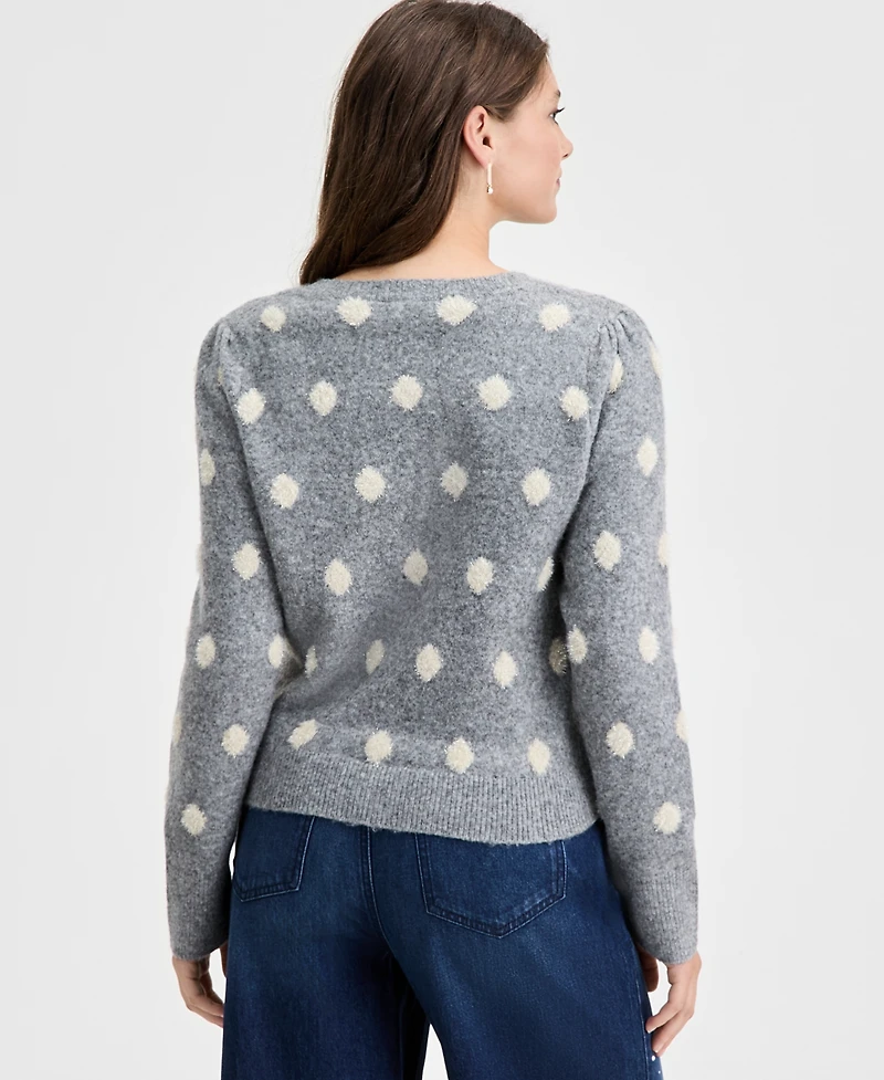 On 34th Women's Long-Sleeve Eyelash Dot Cardigan Sweater, Macy's Exclusive
