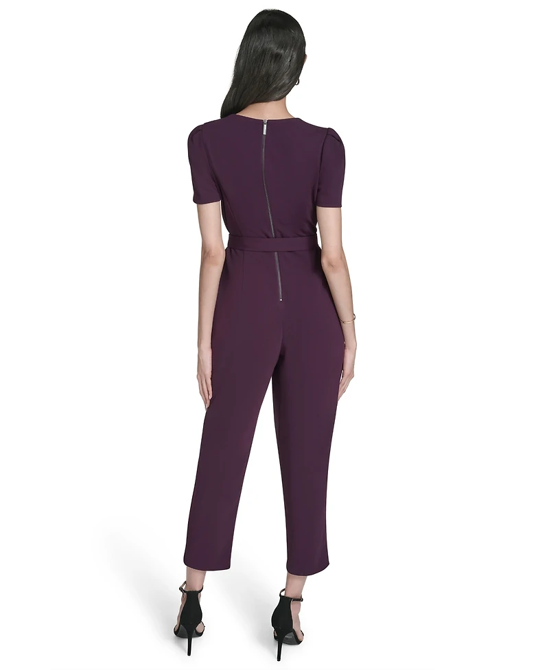 Calvin Klein Petite Short Sleeves Jumpsuit
