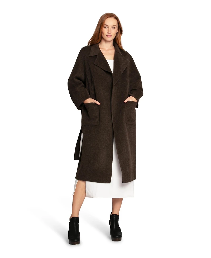 Belle & Bloom Women's Big Girl Belted Wool Blend Coat
