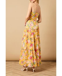 Oasis Women's Rosette Detail Halterneck Midi Dress