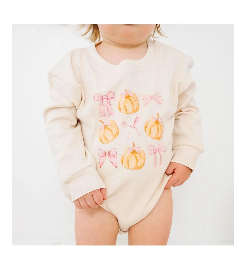 Sweet Wink Baby Girls Coquette Pumpkin Long Sleeve Romper