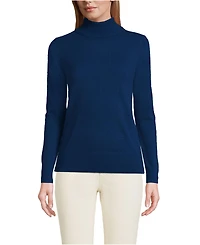Lands' End Women's Tall Cashmere Turtleneck Sweater