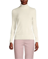 Lands' End Women's Tall Cashmere Turtleneck Sweater