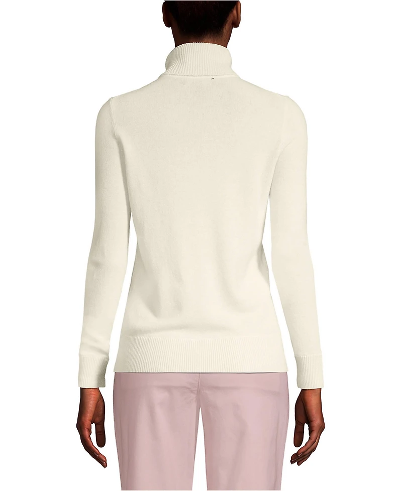 Lands' End Women's Tall Cashmere Turtleneck Sweater