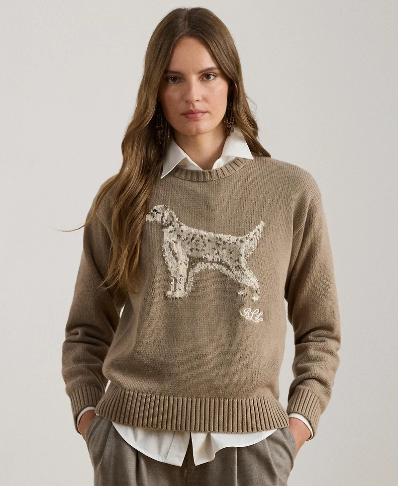 Lauren Ralph Women's Cotton Dog Sweater